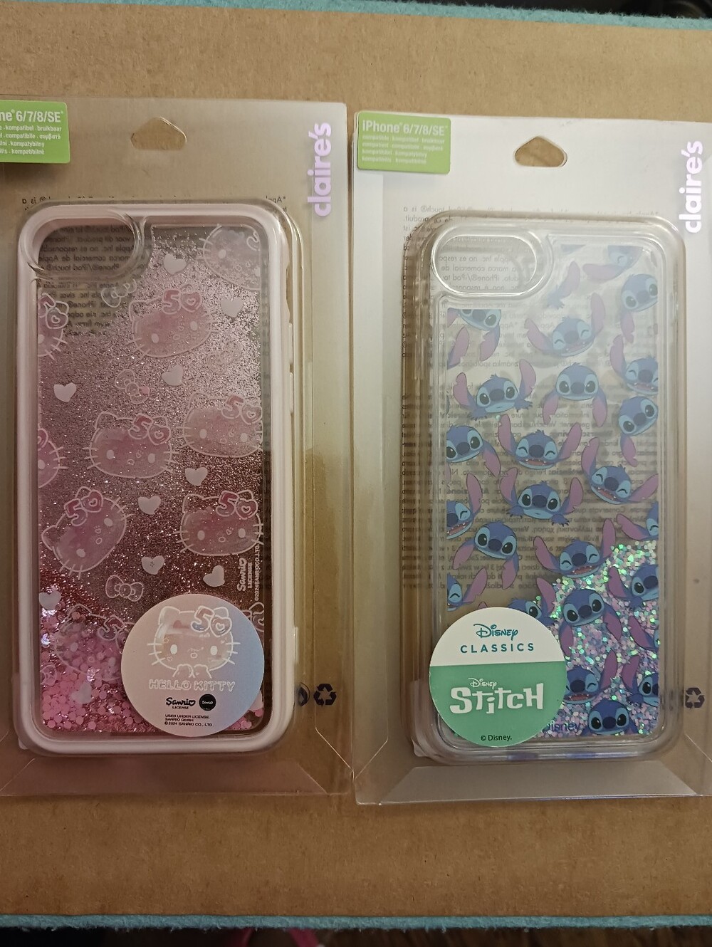 2x IPhone 6/7/8/SE Case Disney STITCH + HELLO KITTY NEW